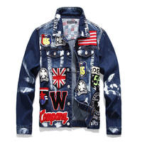 Uniforme avec logo imprimé du dragon de Zhongshan Service OEM Veste en jean pour camionneur avec logo personnalisé Manteau Veste pour hommes