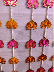 Decoración de Pared de Loto Artificial Decorativa de MDF con Perlas Colgantes, Colorida, Elegante, Vintage, Ligera, para Fondo de Escenario de Boda - Product Image 5