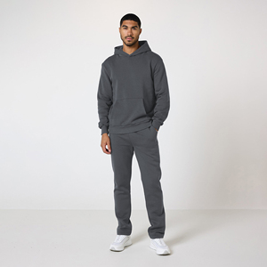 Vente en gros de haut à capuche en polaire épaisse et de pantalon évasé empilé à la pièce ensemble chaud tenue décontractée pour l'hiver Streetwear mode sweats à capuche - Product Image 1