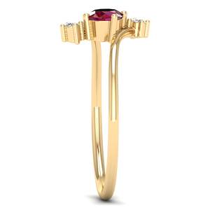 Anillos de Compromiso REYES de Alta Calidad en Plata de Ley 925 con Gema de Rubí de Corte Ovalado de 0.35 Quilates y Moissanita para Mujer, Joyería Fina - Product Image 3