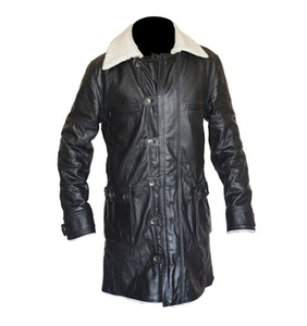 Customized Curious Black Leather Coat for Men Real Leather <b>Jacket</b> for Men Factory Price Best Quality - Product Image 3