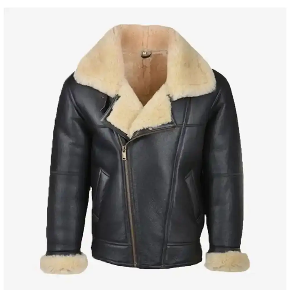 Brown B3 Bomber Flying Leather Jacket Warm Leather Jacket Mens Sheep Leather Bomber Flying Jacket 2023