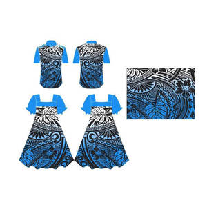 Vestido Hawaiano con Estampado Floral Micronésico, Camisa a Juego para Hombre, Mumu de Micronesia, Ropa de Pareja con Estampado Tribal Polinesio Hecho a Medida - Product Image 4