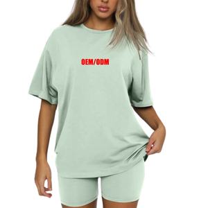Conjunto de camiseta estampada de alta calidad para mujer, conjunto de entrenamiento informal con serigrafía personalizada para mujer - Product Image 6