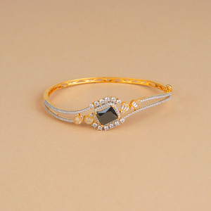 Designer de luxe diamant américain ouvrable CZ Kada bijoux en laiton de haute qualité avec placage à deux tons - Product Image 6