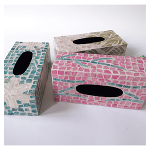 Caja de pañuelos de madera con incrustaciones de nácar, madera pulida con incrustaciones de nácar para la cubierta de la caja de pañuelos, decoración del hogar, origen Vietnam - Product Image 6