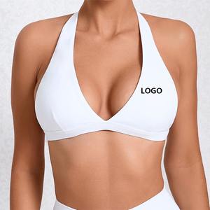 Nouveaux soutiens-gorge de sport pour femmes, mode 2025, marque privée, simples, respirants, sans couture, en élasthanne/nylon, pas chers, vente en gros, fitness, devant - Product Image 1