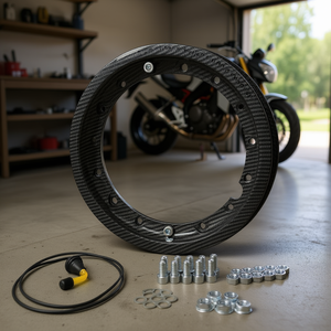 ยางมอเตอร์ไซค์แบบไม่มียางใน TuV 2.10 X 10 ลายคาร์บอนแบบถอดได้ พร้อมอุปกรณ์เสริมล้อ - Product Image 3