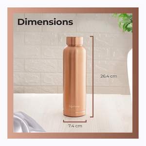 Designer Pure Copper <b>Bottle</b> Hammered Finish Leakproof <b>Water</b> Storage Vessel for Health Benefits Travel <b>Gym</b> Office <b>Bottle</b> - Product Image 3