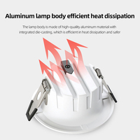 Downlight LED en aluminium 5W/7W SMD encastré IP44 moderne pour intérieur avec CRI 90 haute luminosité Garantie 3 ans