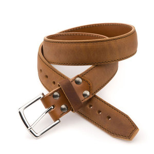 Ceinture en cuir marron pour homme avec boucle à ardillon, style décontracté, boucle en acier, accessoire de ceinture - Product Image 1