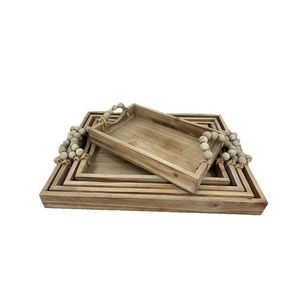 Bandeja de madera en forma de nube Bandeja decorativa de madera de mango para cocina o sala de estar Plato de servicio Bandeja de madera de acacia rústica - Product Image 5