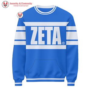 Sudadera Azul con Cuello Redondo y Bordado de la Hermandad Zeta Phi Beta, Estilo Griego, para Mujer, 1920 - Product Image 2