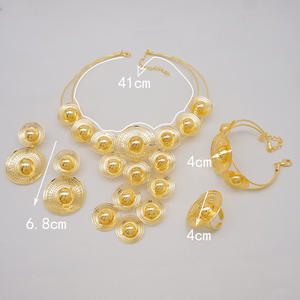 Ensemble de <span class=keywords><strong>bijoux</strong></span> brésiliens à la mode plaqué or 24 carats pour les mariées <span class=keywords><strong>Bijoux</strong></span> africains audacieux - Product Image 5