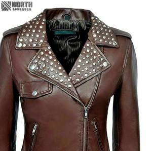 2025 New <b>Women</b> <b>Leather</b> Jacket Knitted Breathable Winter Outdoor Custom Colors & Sizes - Product Image 4