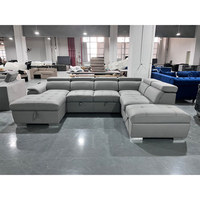 Huicheng Furniture Canapé-lit extractible sectionnel avec pouf de rangement Canapé-lit double pour le salon