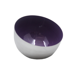 Bol de service alimentaire de forme ronde en fer personnalisé Bols décoratifs et de service de table et de cuisine finis violets faits à la main en vrac - Product Image 1