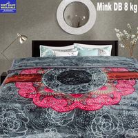 Couverture en vison tissée douce imprimée pour lit double, 8 kg, 2 pièces, chaude, confortable, luxueuse, pour l'hiver, usage domestique et hôtelier, durable