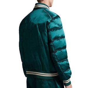 Custom <b>Men's</b> Winter Oversized Polyester Bomber Varsity <b>Jacket</b> Stand Hooded Embroidery Decoration Pocket Fit for Baseball Players - Product Image 2