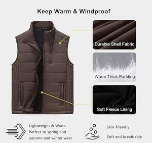 Factory Direct <b>Sale</b> Best Selling Men's Winter Casual Outerwear High Quality Breathable Customized Puffer Vest 100% <b>Zipper</b> - Product Image 4