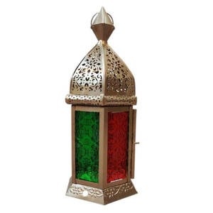Lanterne suspendue de style marocain de haute qualité en verre métallique pour la décoration de la maison pour la décoration islamique et la célébration du Ramadan - Product Image 6