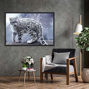 Lienzo Decorativo con Estampado de Animales Salvajes: Decoración de Pared de Vidrio con Diseño de Animales Salvajes, Lienzo con Marco Negro - Product Image 1