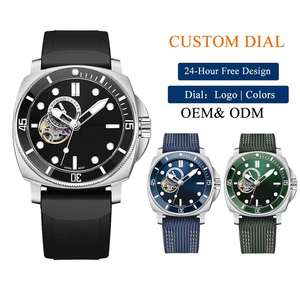 Reloj Automático de Lujo para Hombre, con Logotipo Personalizado OEM ODM, de Acero Inoxidable, Mecánico, con Corazón Abierto, Movimiento NH39 de 24 Horas, Correa de Nailon Luminosa - Product Image 1