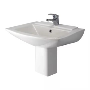 Pedestal de lavabo de cerámica con diseño de granito de mármol blanco, soporte de lavabo, la mejor calidad, marca India Vistaar - Product Image 2