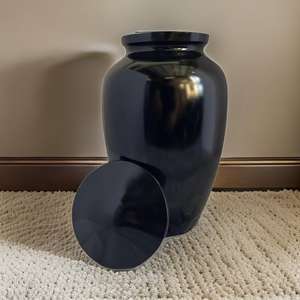 Classic Style Black Cremation Urns Keepsake for Human Pet Kids Ashes With Cross Decorative Funeral <b>Memorial</b> Ashes Storage Jars - Product Image 2