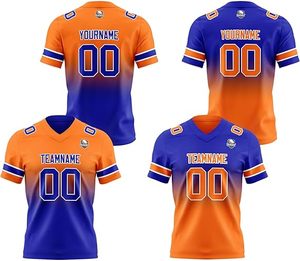 Streetwear personnalisé à impression complète Maillot de football américain rétro Maillot de rugby en maille de sublimation de haute qualité Col en V Boxy court - Product Image 4