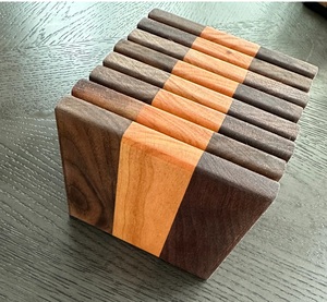 Posavasos de madera de excelente calidad Natural 100% Posavasos de nogal ecológicos de lujo posavasos de madera cuadrados para bebidas a bajo precio - Product Image 6