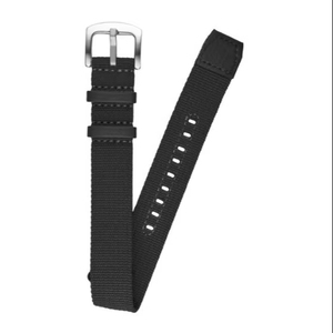 Bracelet de montre connectée sport unisexe B12 20 mm en nylon noir réglable, confortable, respirant, résistant à l'eau, boucle en acier inoxydable - Product Image 1