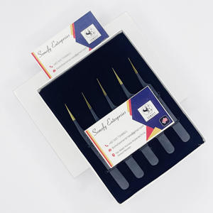 Pinces à épiler professionnelles Somofy Enterprises en acier inoxydable de haute qualité pour extensions de cils, pointe fine, antistatiques, durables - Product Image 6