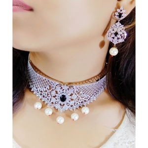 AD Black Crystal Necklaces with 5 Motifs - Product Image 1