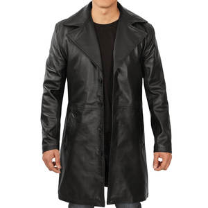 Nuevo Diseño de Gabardina de Cuero para Hombre, Diseño Largo y Elegante, Material Premium, Perfecto para la Moda Urbana de Invierno, Ropa Casual - Product Image 1