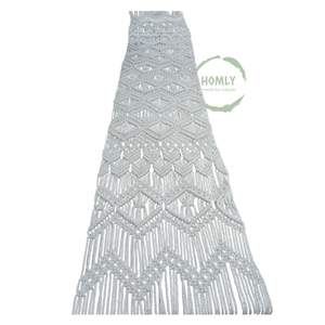 Camino de mesa hecho a mano de macramé, tamaño personalizado y diseño de algodón natural de etiqueta privada India - Product Image 1
