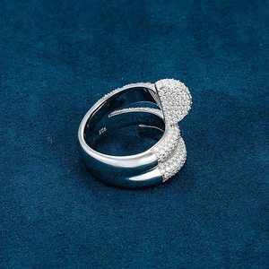 Bague pour homme en argent sterling 925 plaqué or 14 carats, sertie de diamants de culture ronds de couleur D, qualité VVS, brillants et personnalisés - Product Image 3