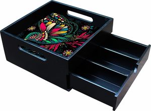 Bandeja pequeña de madera resistente con asa para cajón, té, desayuno, cocina, dormitorio, plato, servilleta, azúcar, café, especias, botellas de almacenamiento, tarros - Product Image 2