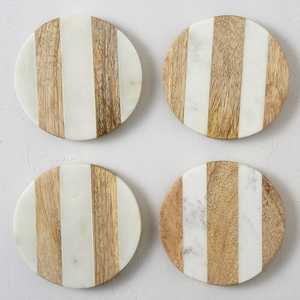 Juego clásico de bandeja de posavasos con incrustaciones de fregona de 6 piezas, diseño único de incrustaciones de hueso hecho directamente de madera india, alfombrillas acrílicas para decoración del hogar - Product Image 2