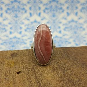 Pierre précieuse de rhodochrosite naturelle de qualité supérieure à haute luminosité 925 argent bohème artisan fabriqué mariage/fête bague coupe ovale - Product Image 5