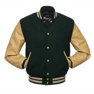Chaqueta universitaria de béisbol de fábrica OEM profesional, ropa deportiva de lana duradera, chaqueta Bomber cálida de moda de invierno para hombres - Product Image 6