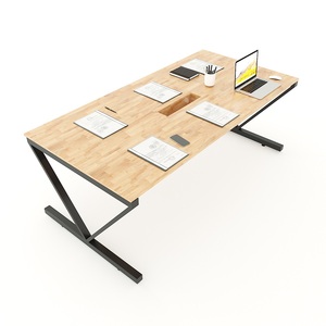 VConcept HBVC009-Minimalist 200x100x75cm Conference <b>Table</b> with Adjustable Steel Legs for 8 Workspaces Hotels <b>Office</b> Furniture - Product Image 1