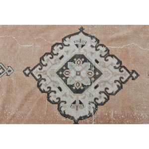 พรมตุรกีโบราณ2.7 x 11.6ft คลาสสิกสีส้มเบจแบบเย็บปะติดปะต่อกันการออกแบบพื้นที่ขนาดใหญ่ทำจากผ้าขนสัตว์สี่เหลี่ยมสำหรับห้องโถงพรมยางสำหรับห้องห้องโถง - Product Image 5