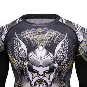 Protector de alta calidad Unisex, manga larga, cuello falso de secado rápido, estampado personalizado, MMA Rush - Product Image 3