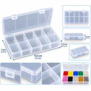 10 Compartment Clear Plastic Organizer <b>Storage</b> <b>Box</b> for Jewelry Beads Crafts Screws Hardware <b>Small</b> Parts – Made in Türkiye - Product Image 2