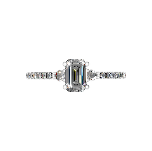Elegant 14K Solid Gold Fine Jewelry Emerald Cut Solitaire Lab Grown Diamond Engagement <b>Ring</b> IGI Certified Wedding Party Luxury - Product Image 3