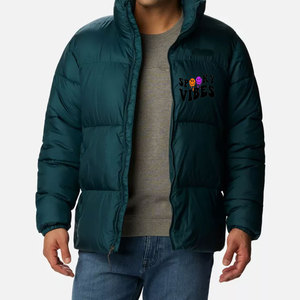 Veste d'hiver matelassée en coton pour homme, style urbain, avec capuche amovible, col montant, chaude et épaisse, design bulle, logo frontal - Product Image 6
