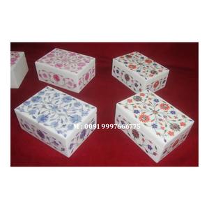<b>Top</b> Luxury Floral Art Marble With Mother Of <b>Pearl</b> Stone Intricate Inlay Design Jewelry Storage Boxes For Wedding Gifts Purpose - Product Image 1