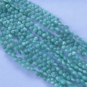 6mm 8mm 10mm naturel vert bleu Amazonite pierres forme de coeur facettes Briolette gouttes perles bijoux à bricoler soi-même faisant collier Bracelet - Product Image 2