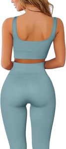 Ensemble 2 pièces sans couture pour femmes, yoga, fitness, gym, slim fit, leggings de yoga taille haute et soutien-gorge de sport pour femmes - Product Image 6